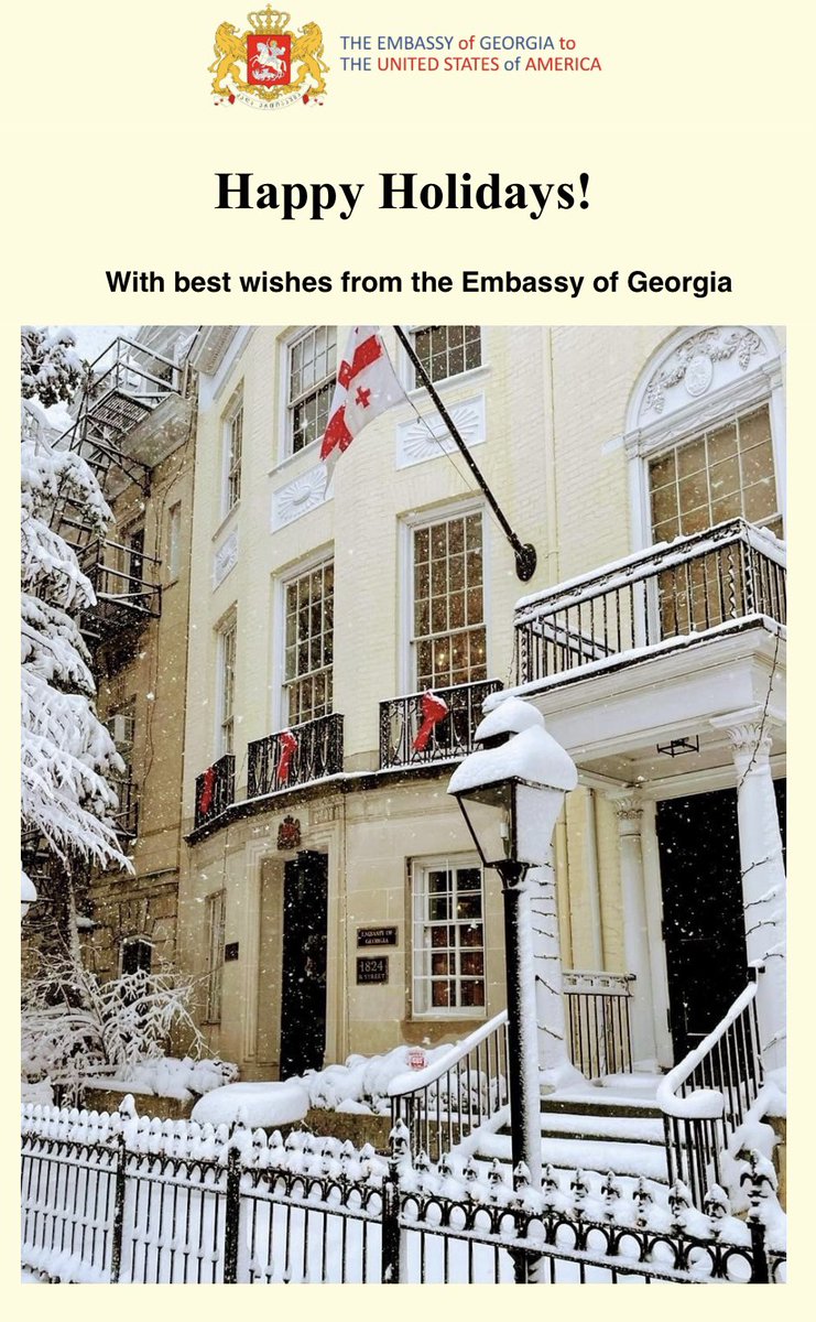 🎄 Embassy of Georgia to the United States wishes you a joyful holiday season! May 2025 bring you continued success and happiness! Happy New Year! 🎊 🎁