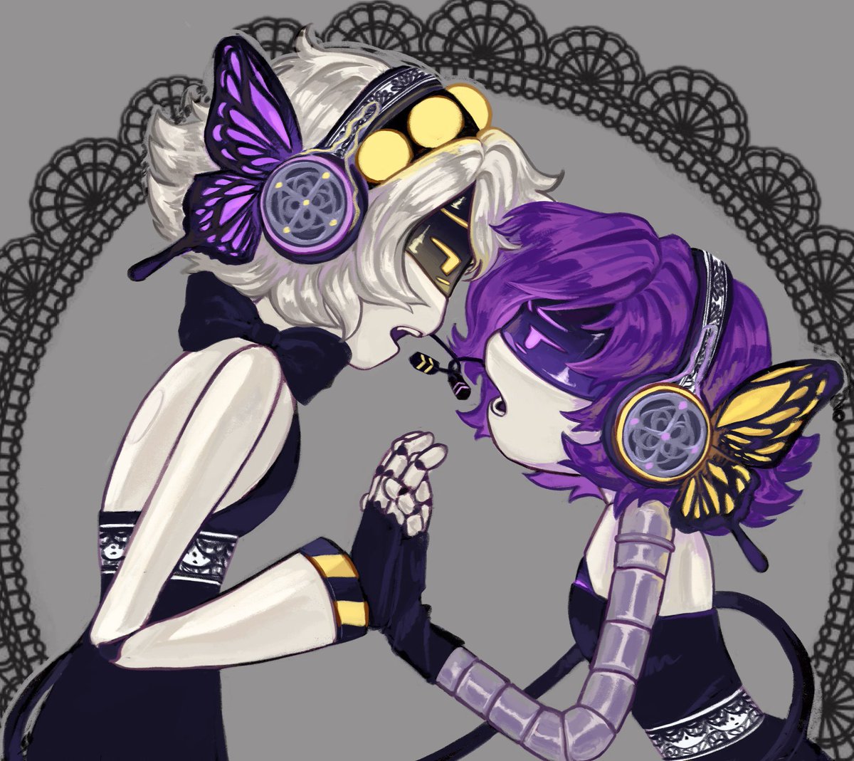 pump_upthejam_'s tweet photo. Megurine N and Hatsune Uzi singing their hit song Magnet💜💛 #murderdrones #nuzi https://t.co/7YjRgaWa1R