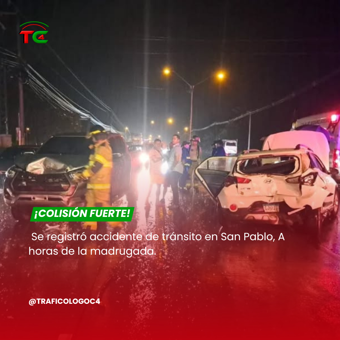 Se registró accidente de tránsito en San Pablo, Recuerda que la seguridad vial es compromiso de todos.