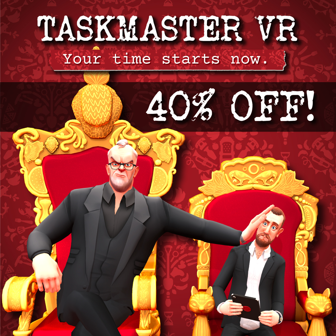 If you've got a brand new shiny VR headset, pair it up with Taskmaster VR for the ultimate Taskmaster experience! 💌

It's currently 40% off on both the Steam and Meta stores! 🤩

👉 tmvr.link/linktree

#taskmaster #vr #indiegame