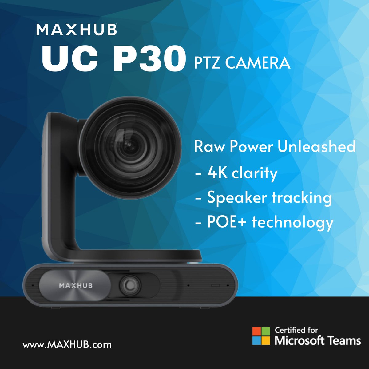 The MAXHUB UC P30 offers seamless communication with its AI-powered dual-eye cameras, 4K streaming, auto-framing, and speaker tracking. Perfect for medium to large spaces. Learn more: bit.ly/4gzonzF

#TechInnovation #CollaborationTools #SmartOffice