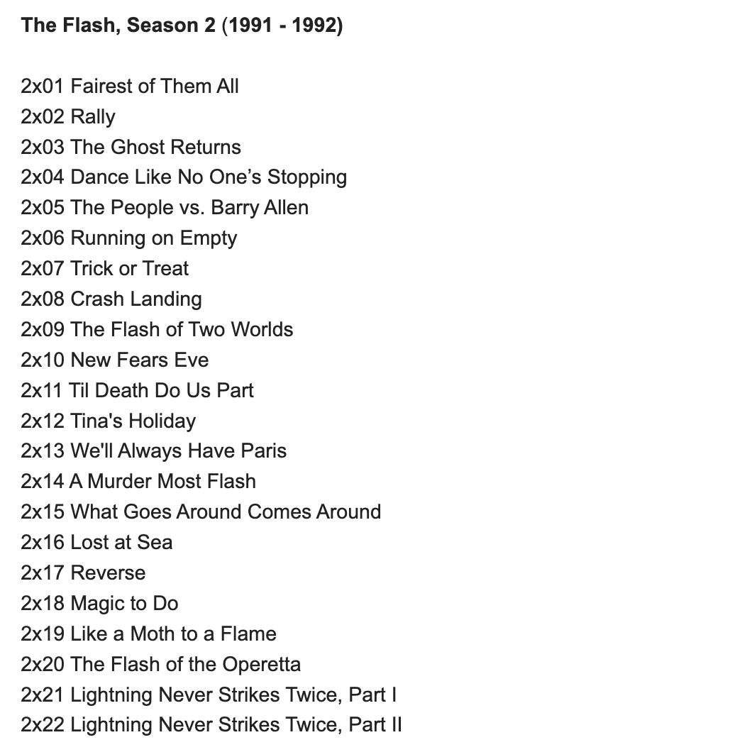Here's our episode list of season 2 of #TheFlash! #Flash90⚡️