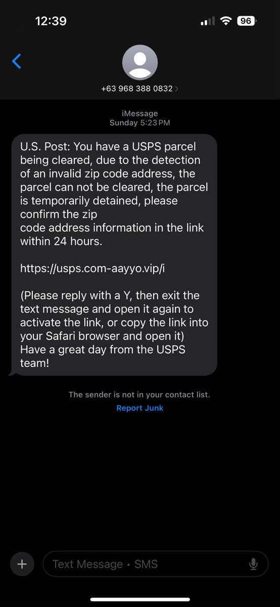 CouchLocked5's tweet photo. @jimmy_dore Yes! I got this text right when one of my usps packages was supposed to come and I was suspicious so I just waited and it came on time no issues. https://t.co/sig6yK3LSR