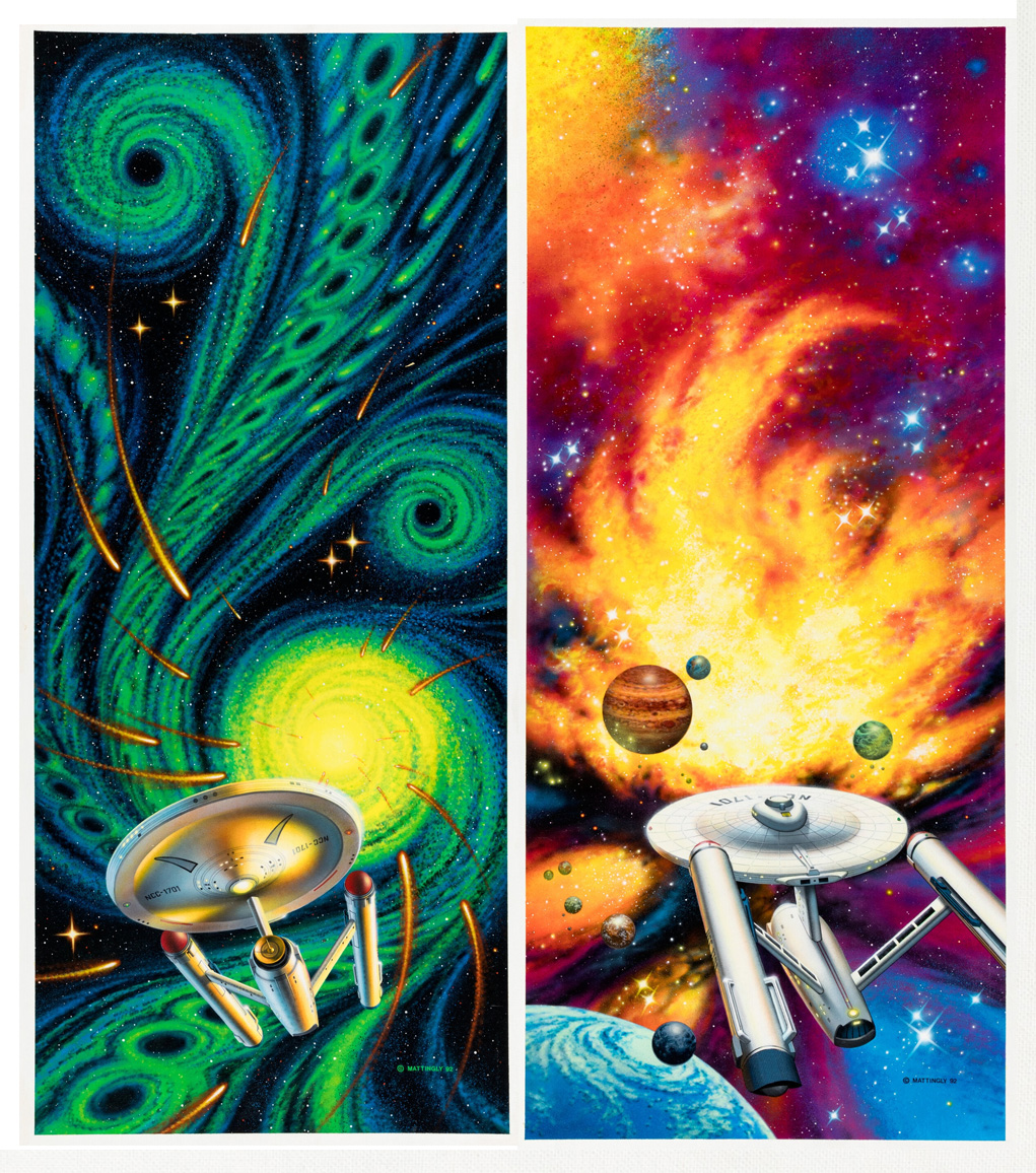 I have two more paintings for auction on Heritage, both Star Trek paintings.
comics.ha.com/c/search/resul…
One of my main influences, besides Jim Steranko and John Buscema, was artist Robert McCall. I looked at a lot of his work while doing this ten book series.