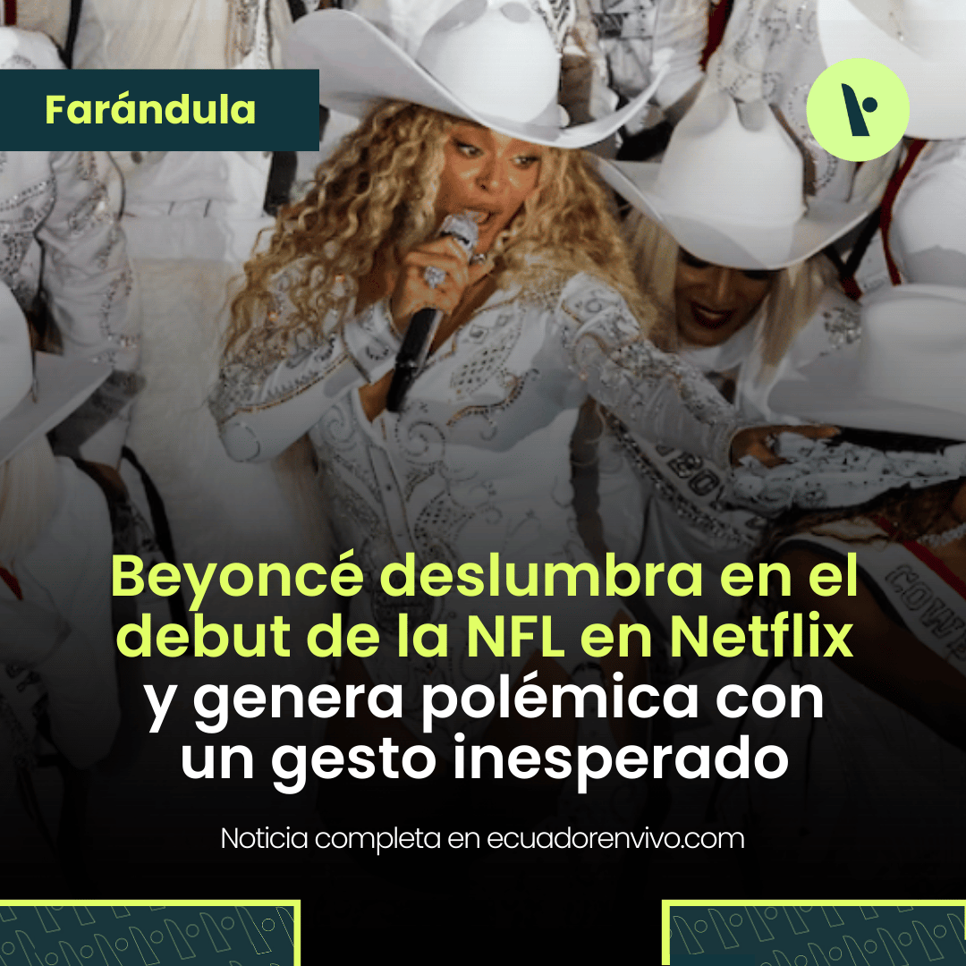 ecuadorenvivo's tweet photo. El debut de la NFL en Netflix tuvo como protagonista a #Beyoncé, quien cautivó con un impactante espectáculo de medio tiempo en su ciudad natal. Aplausos y críticas marcan este momento memorable. 🎤✨
Haz clic para leer más.👇
https://t.co/CVvrhpp3lJ
#Beyoncé #NFLNetflix #Showtime