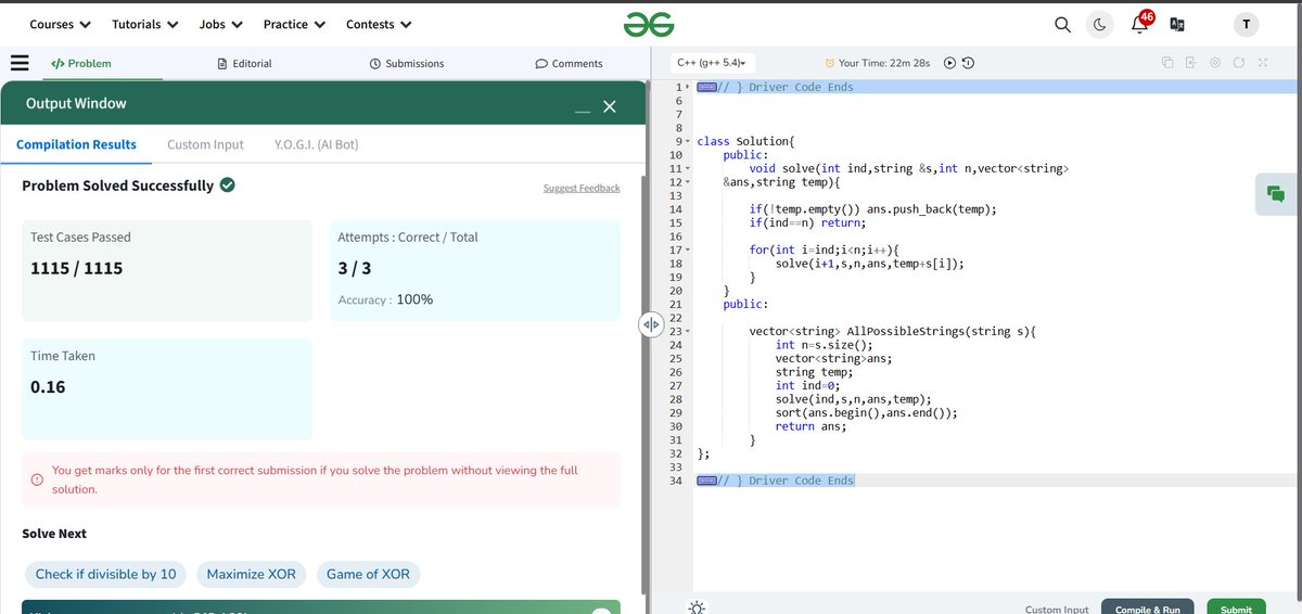 10__ishqa's tweet photo. Day 70 of #code 
Solved    Find position of set bit and Power Set
#Coding #CodingChallenge https://t.co/EtzNiL4ULt