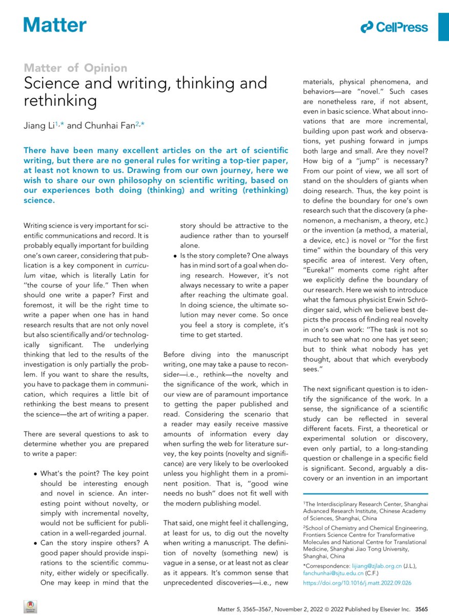 Science and writing, thinking and rethinking
