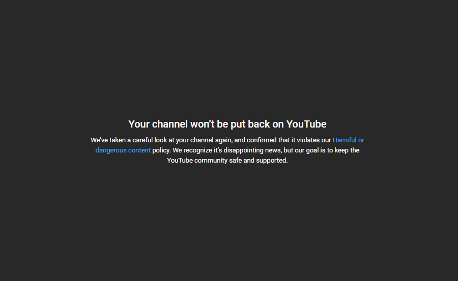 FarmFin's tweet photo. At 5pm today, Out of nowhere our team received an mail from YouTube: "Your Channel Has Been Removed" 

This happened without any warning.

This is truly heartbreaking for us. Our team dedicated over three years of tireless effort to building this channel, pouring our hearts and souls into every video. We invested countless hours - literally hundreds - conceiving ideas, filming, editing, and engaging with our community.

We had not received any strikes or warnings prior to this abrupt and devastating ban, making it even more difficult to understand. To have our work suddenly erased like this is deeply disheartening.

We understand that YouTube has policies in place to maintain a safe and positive platform, and we respect that. We have conducted a thorough review of both YouTube's policies and our content and are confident that we have not violated any guidelines. 

We are willing to cooperate fully with any investigation and provide any necessary information.

This sudden removal has not only impacted us emotionally but also potentially our livelihood and the community we have carefully cultivated. We sincerely hope you will consider our appeal.

@TeamYouTube @YouTube @YouTubeIndia @YouTubeCreators @YTCreatorsIndia