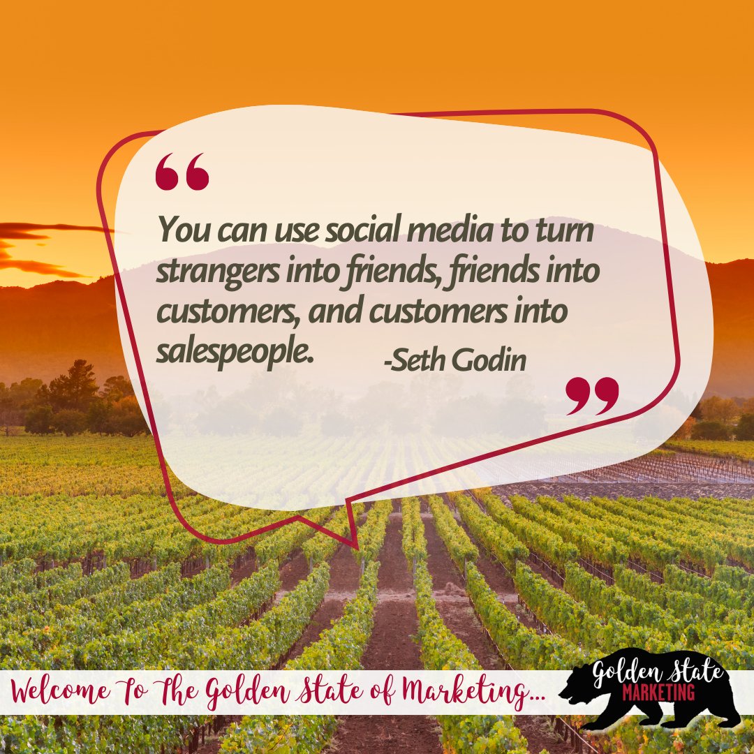 Turning strangers into friends and then customers on social media is an art. It's about building genuine connections that eventually lead to business growth.

#GoldenStateMarketing #ThursdayThoughts #contentmarketing #socialmediamarketing #marketing
