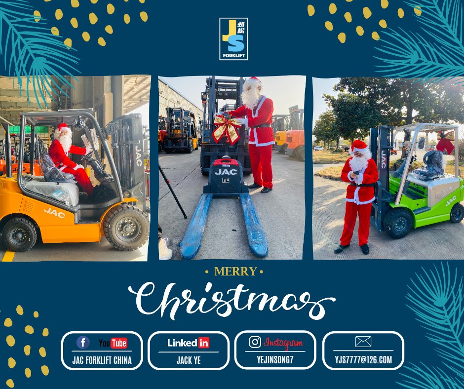 yejinsong7's tweet photo. Merry Christmas form JAC forklift🎄🧑🎄🎁
#jackforklift #yjsforklift #stacker #jsforklift #劲松叉车 #forklift #forklifts #jacforklift #jacforkliftchina #forkliftdriver #вилочныйпогрузчик #maquina #지게차 #heftruck #รถยก #empilhadeira #gabelstapler https://t.co/S1u1helimA