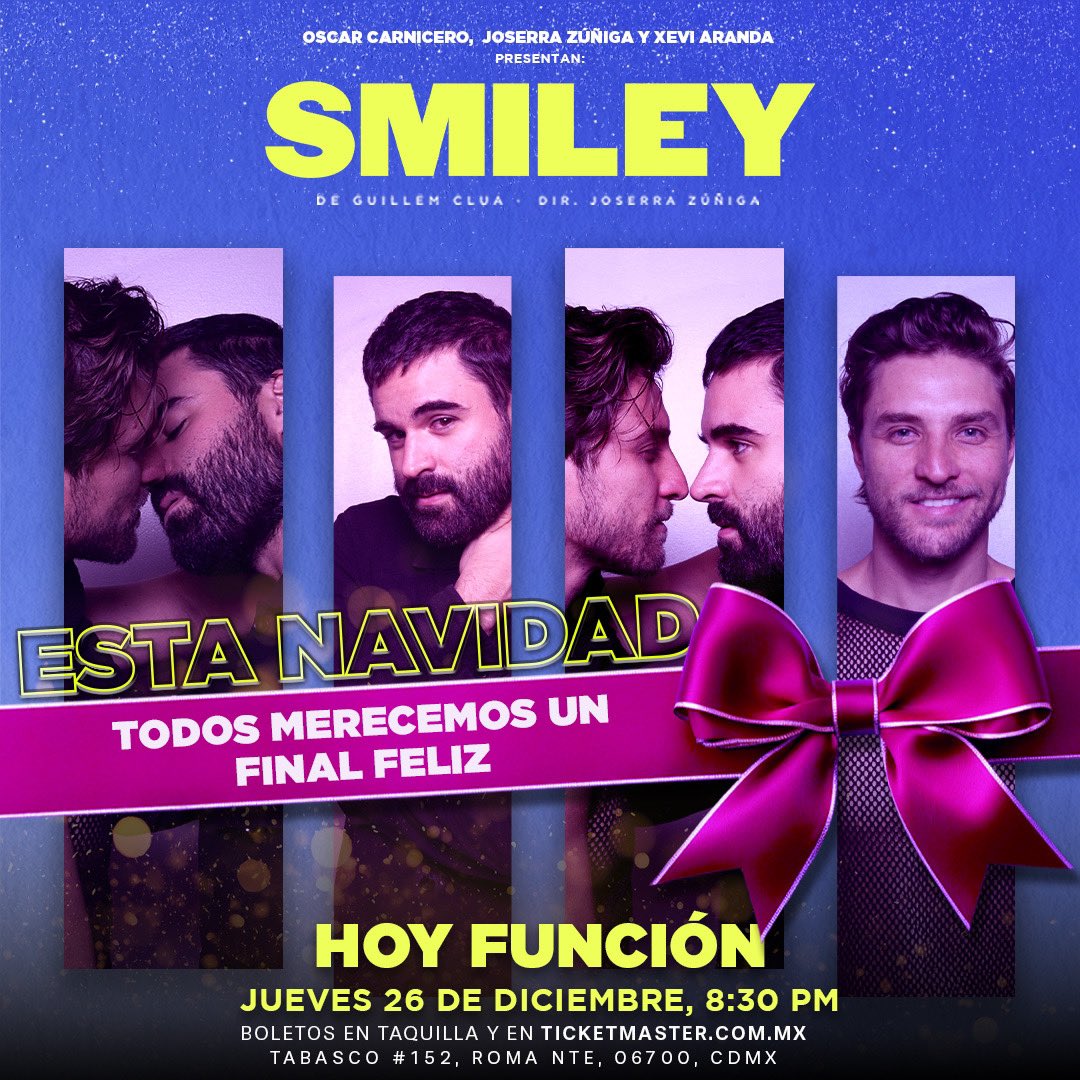 ¡HOY es la última función del año de #SMILEY! 🫣

Compra tus boletos y ven a celebrar la NAVIGAY y el cumpleaños de <a href="/GaryCenteno25/">Gary</a> con nosotros 🥳

¿Te vas a perder esta función especial?❤️‍🔥

🗓️HOY, 8:30 pm 
🎟️Boletos en taquilla o en bit.ly/Smiley_LT