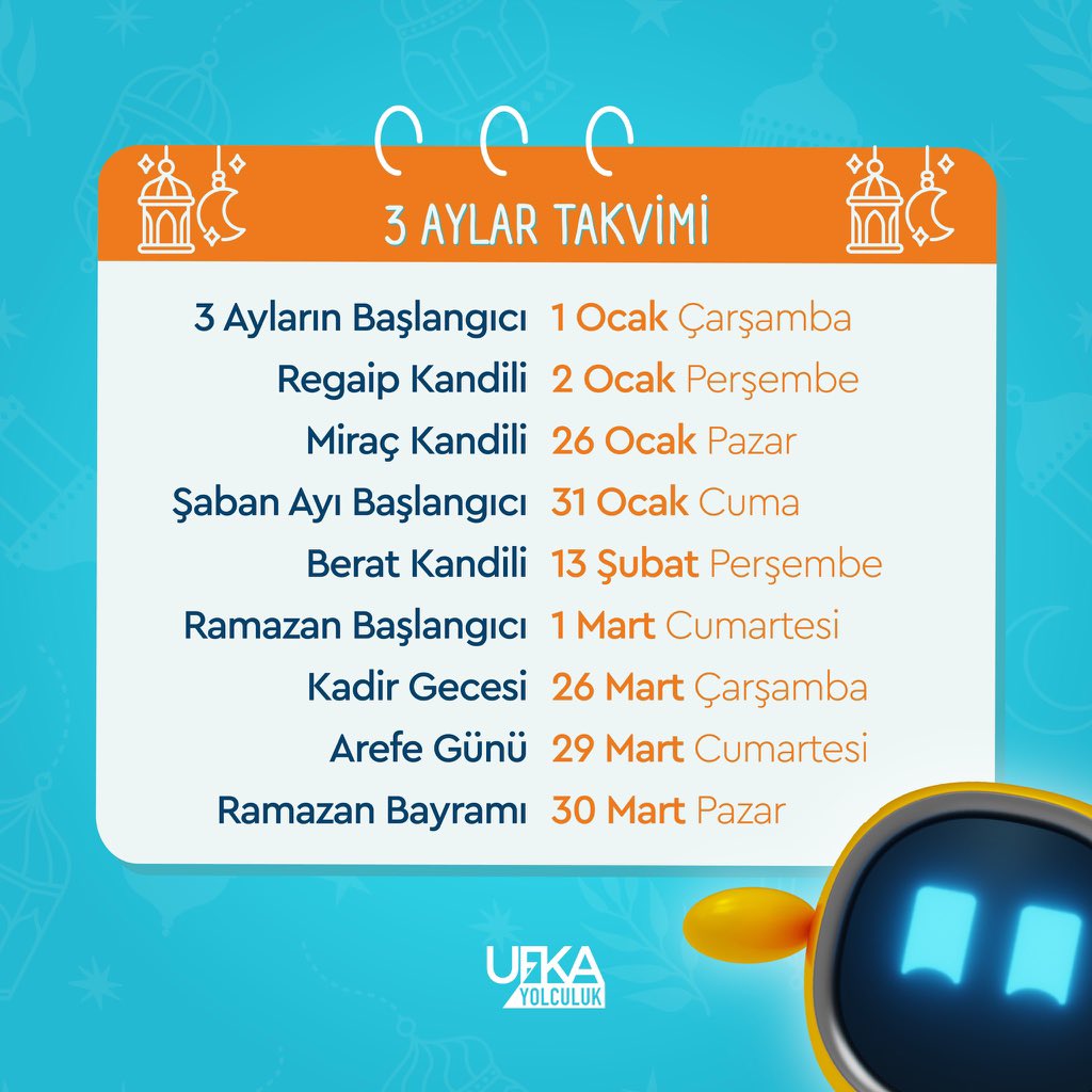 uy_bilecik's tweet photo. Ufka Yolculuk 3 Aylar Takvimi Sizlerle 🌙✨

#Ramazan #3aylar #3aylartakvimi 
#12ufkayolculuk #yarışma #HacıBektaşiVeli #Bilecik https://t.co/HLYTbtxWgm