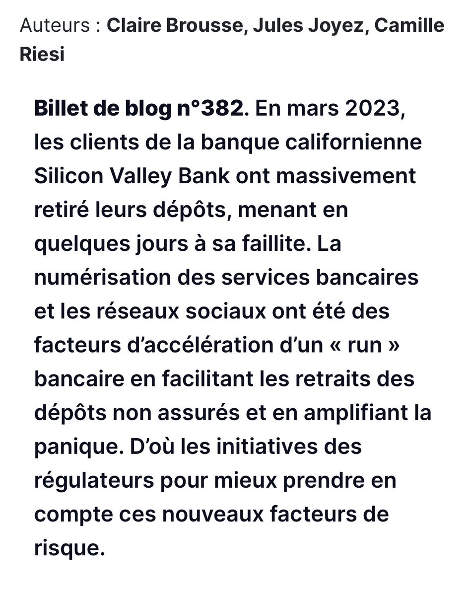 MarcStraussKahn's tweet image. #Numérisation, facteur potentiel d’accélération des #bankruns 👉 banque-france.fr/fr/publication… #banquedefrance @banquedefrance par #ClaireBrousse. #JulesJoyez #CamilleRiesi #BDFeco