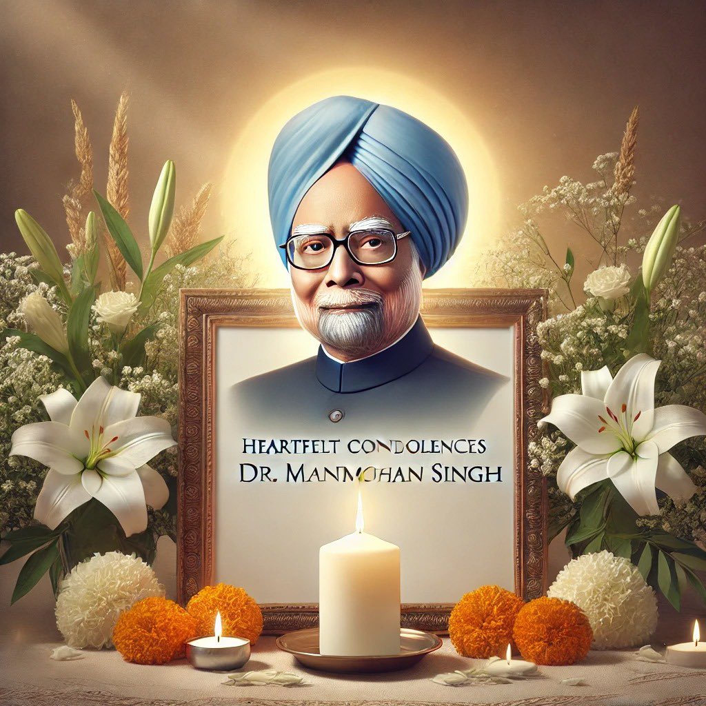 पूर्व प्रधानमंत्री श्री मनमोहन सिंह जी के निधन पर , मैं समस्त देशवासियों के साथ उन्हें विनम्र श्रद्धांजलि अर्पित करता हूँ। वे एक महान नेता, विद्वान अर्थशास्त्री और सच्चे देशभक्त थे ।उनकी विरासत हमें प्रेरित करेगी और हमें एक बेहतर भविष्य की ओर ले जाएगी।
नमन एवम् श्रद्धांजलि 💐🙏💐