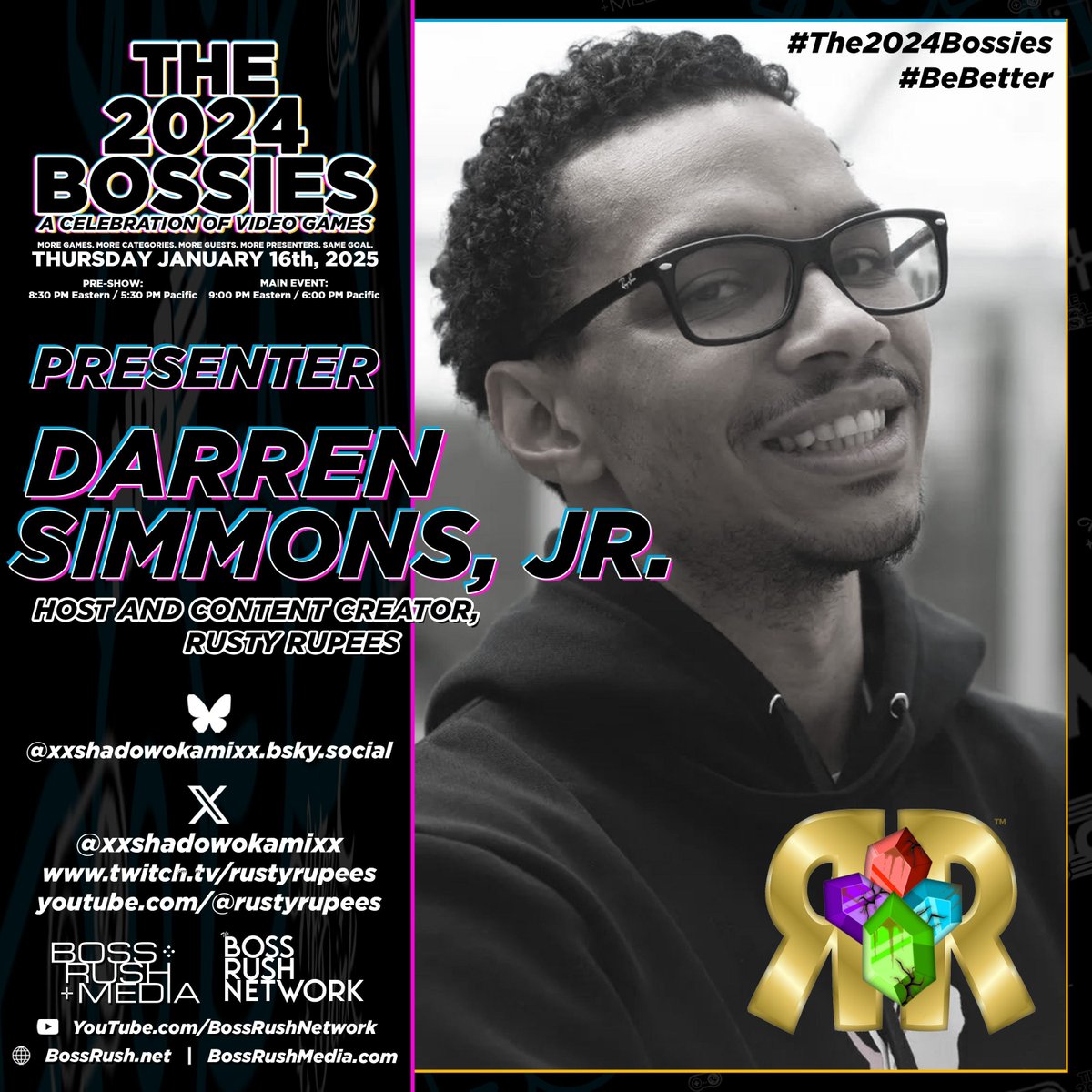 iamcoreyinhd's tweet image. THE 2024 BOSSIES PRESENTER REVEAL: Rusty Rupees Darren Simmons Jr., Justin Robinson, Cameron Pierre, &amp;amp; DeAnte Glover - The @RustyyRupees team of @xxshadowokamixx @roninja23 @thirteencross and @flyritchie are some of the funniest, coolest people I've met doing this. Their…