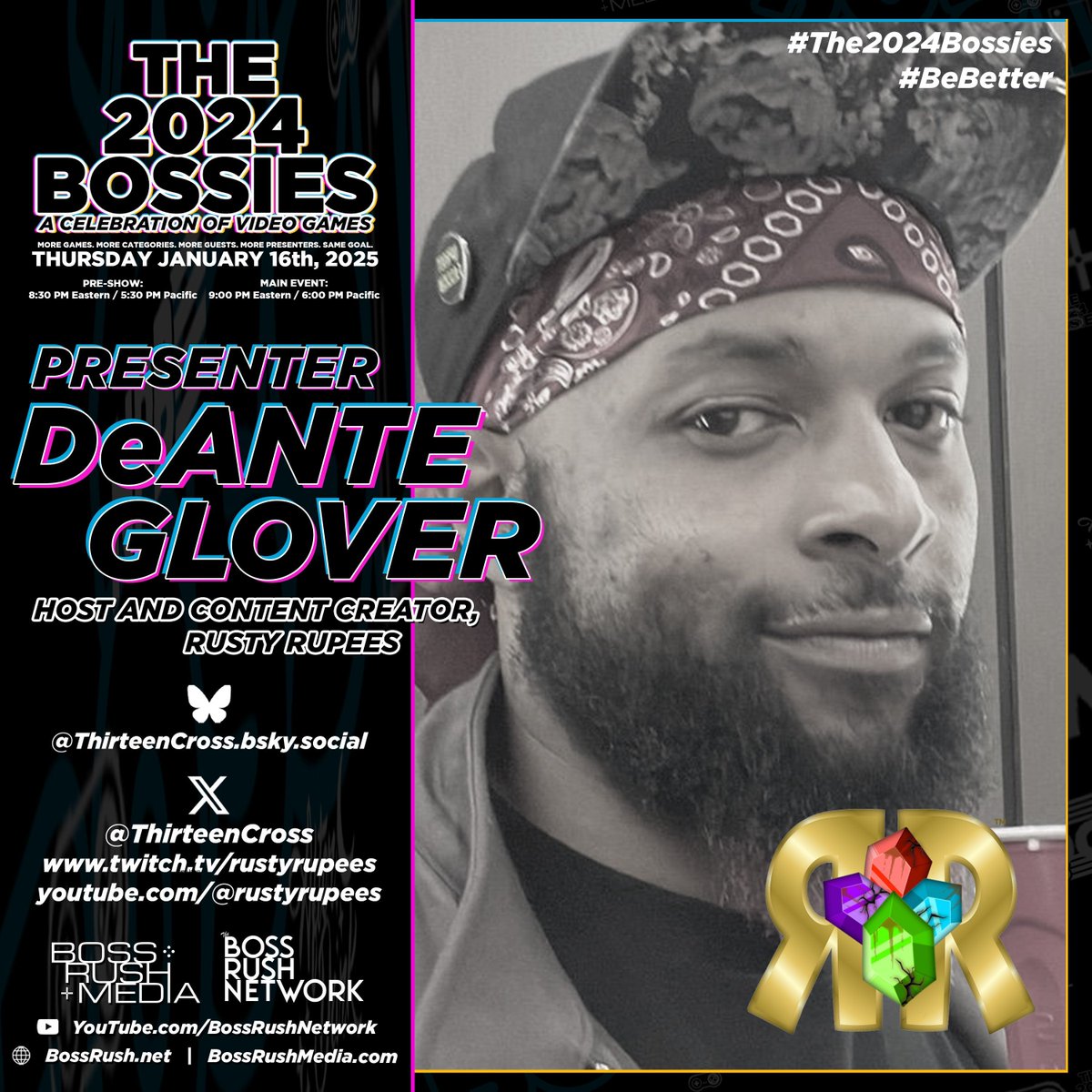 iamcoreyinhd's tweet image. THE 2024 BOSSIES PRESENTER REVEAL: Rusty Rupees Darren Simmons Jr., Justin Robinson, Cameron Pierre, &amp;amp; DeAnte Glover - The @RustyyRupees team of @xxshadowokamixx @roninja23 @thirteencross and @flyritchie are some of the funniest, coolest people I've met doing this. Their…