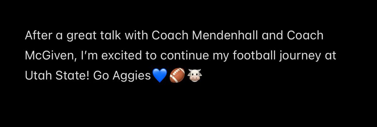 kadencox_4's tweet photo. Full circle moment💙🐮 #goaggies
@coachmcgiven @CoachBroncoM @USUFootball @RidgelineFB https://t.co/6Mlr24dDvP