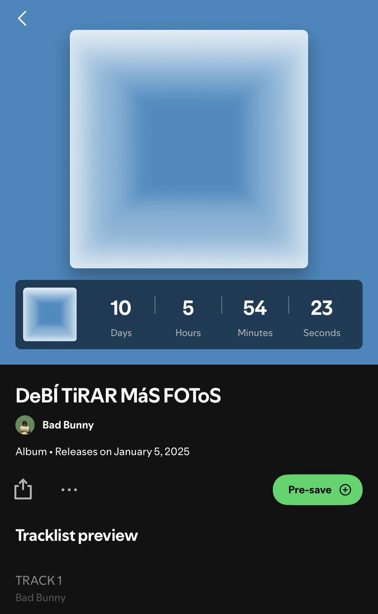 _arevlozz's tweet photo. 💿 BAD BUNNY - “DeBí TiRAR MáS FOToS”

🗓️ 5 DE ENERO https://t.co/9ttNbJ58P4
