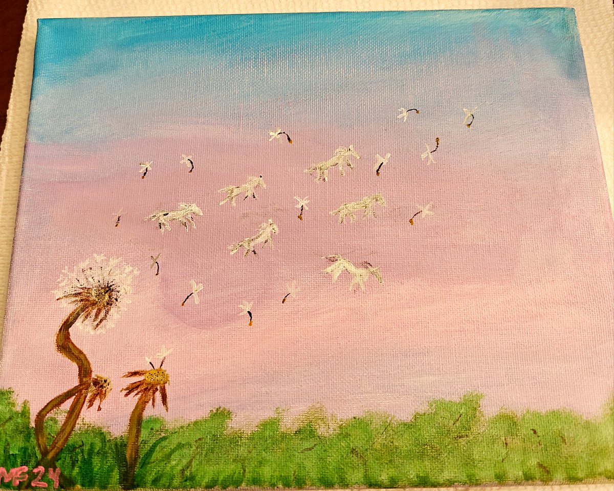 Sometimes, I paint.

I didn't paint much the past couple of years for many reasons, so I'm well out of practice but it felt good to spend a little time on myself. 

"If Wishes Were Horses" 2024 (final painting of the year)