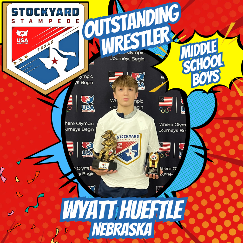 USAWrestling's tweet photo. 🐂🤠 Shoutout to the Outstanding Wrestlers of the Stockyard Stampede for showing true grit and skill on the mat #StockyardStampede #USAWrestling #WranglersofWrestling #wrestling #folkstyle