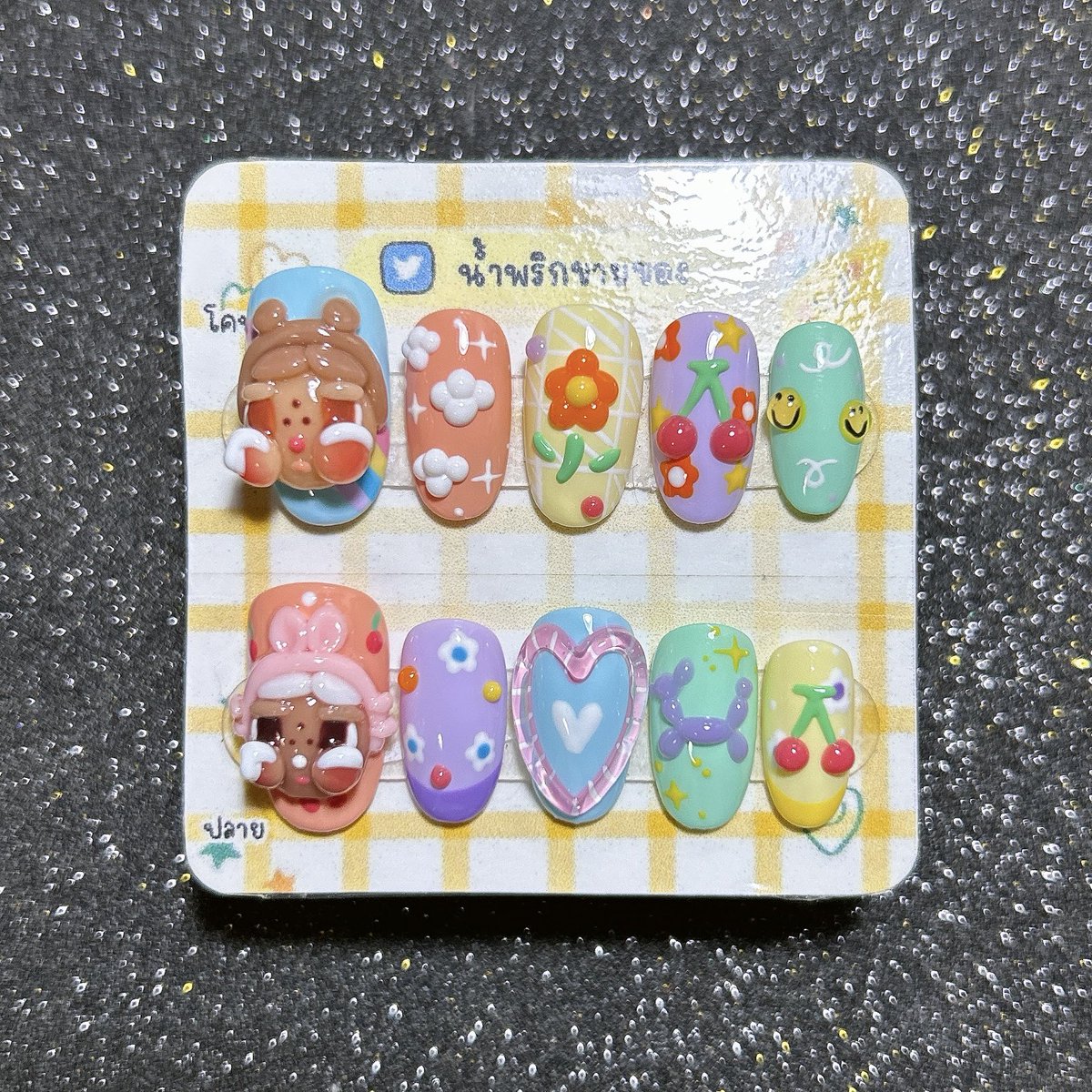 nampignails's tweet photo. ♡︎ ราคา 150฿ ♡︎ แถมอุปกรณ์ติดครบชุด 

ดูลายเล็บจิ้ม ⏩ #ลายเล็บร้านน้ำพริกขายของ 
#เล็บเจล #เล็บปลอม #เล็บเจลพร้อมติด https://t.co/uyA6zRMaNn