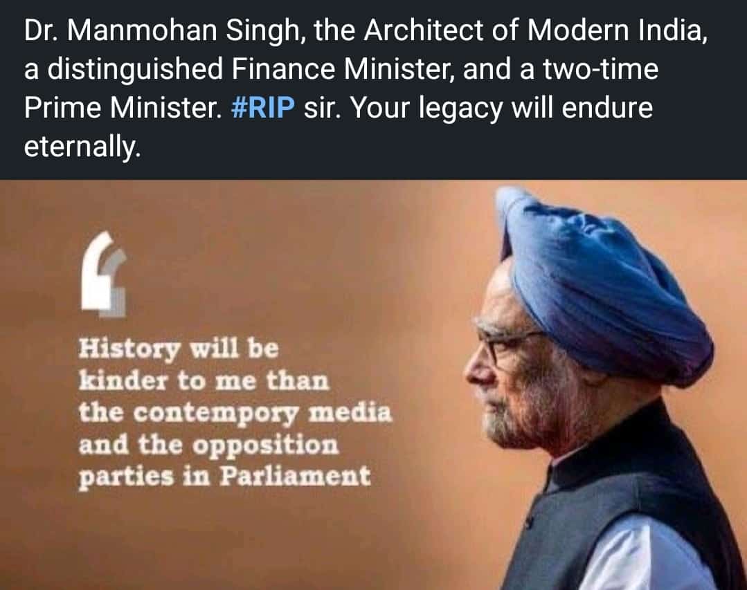 ikumaragurug's tweet photo. #RIP #ManmohanSingh sir https://t.co/yhJkX2I9zm