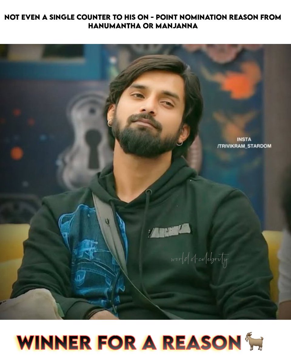 WINNER FOR A REASON🐐

those who Thought Them has a Candidate to be in the race of Winning are absolutely a Jokers🤡

#BBK11 #Trivikram #BiggBossKannada11 #BiggBoss