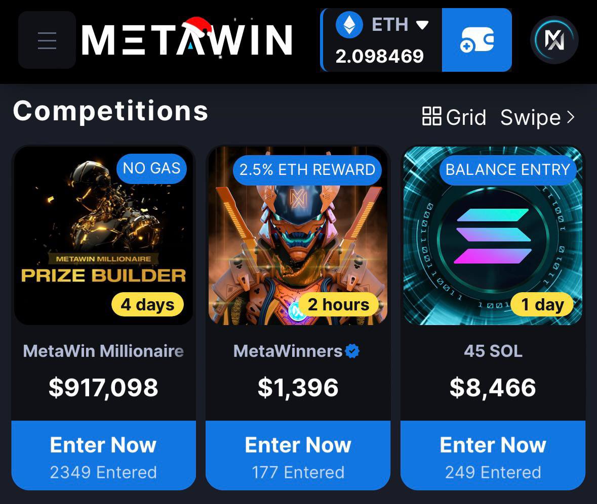 Dehkunle's tweet photo. You have 4 days until the MetaWin Millionaire DRAWS! 🥳

If you want an $MWIN airdrop you MUST have a https://t.co/BLWftfOvTJ account &amp; enter their big jackpot!

Reply with your $eth address below, I’ll give away some 💰 so you can enter too! https://t.co/3FMHZXLicl