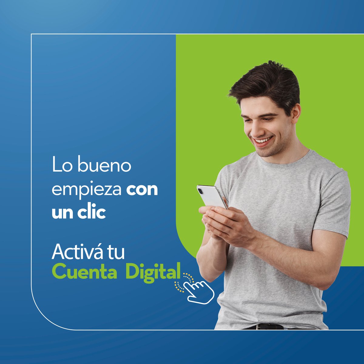 ¡Lo bueno empieza con un clic!
Nos complace anunciar que la #CuentaDigital Banco GNB ya está disponible para solicitarse de forma 100% online, sin filas, sin complicaciones y solo con la cédula de identidad vigente 📲🤩Más info 👉 bancognb.com.py