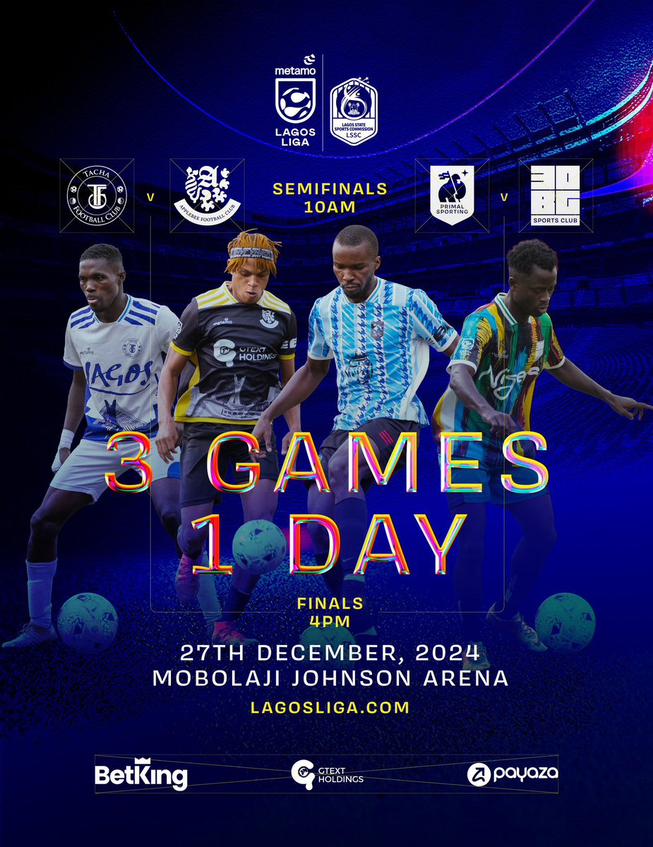 Lagos Liga Finals happening by 4pm TOMORROW! We're giving away 3 FREE tickets to 3 lucky Knights FC fans! To win, simply retweet, follow and tag a friend who's ready for the action! #KnightsFC #LagosLiga #Finals 

<a href="/LagosLiga/">Lagos Liga</a>