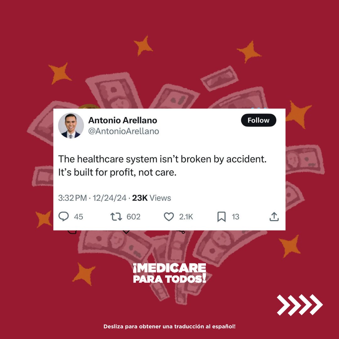 MedicarePaTodos's tweet photo. Es tiempo para un cambio! ✊/ It’s time for a change! ✊
#medicareparatodos #medicareforall #singlepayer #universalhealthcare #nnu #cna #nures #healthcaretok #singlepayertok #claimdenials #denialstories https://t.co/qUnW3HE8wR