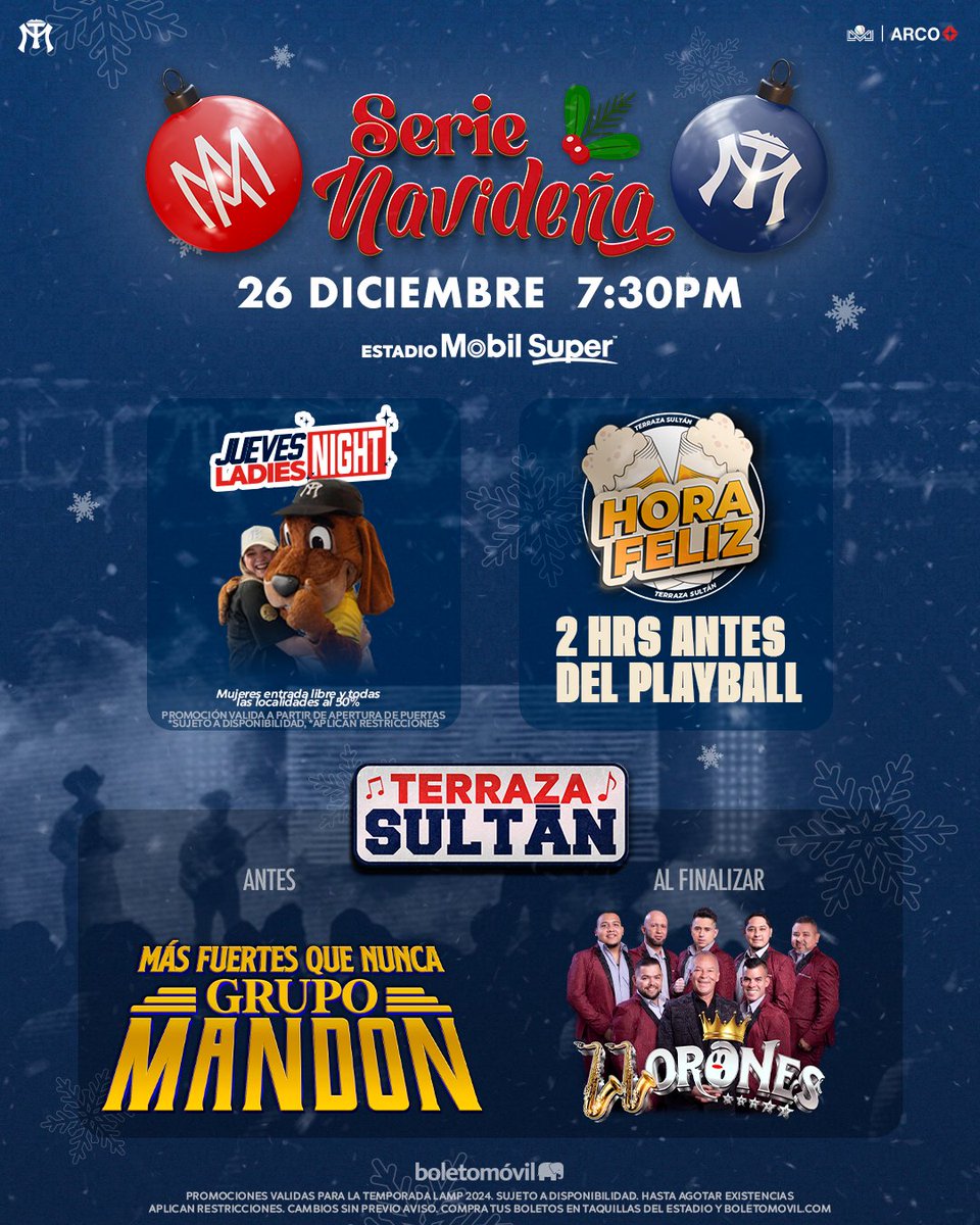 SultanesOficial's tweet image. 🎀 | ¡JUEVES DE LADIES NIGHT 💃🏻!

Todas las mujeres tendrán acceso libre en el Estadio Mobil Super, para nuestro juego de hoy. 

🎶 En la Terraza, #LLORONES  te pondrán a bailar. ¡No te quedes fuera!  

🎟️ en taquilla del estadio y en Boletomóvil 👉 bit.ly/3YfCnX0