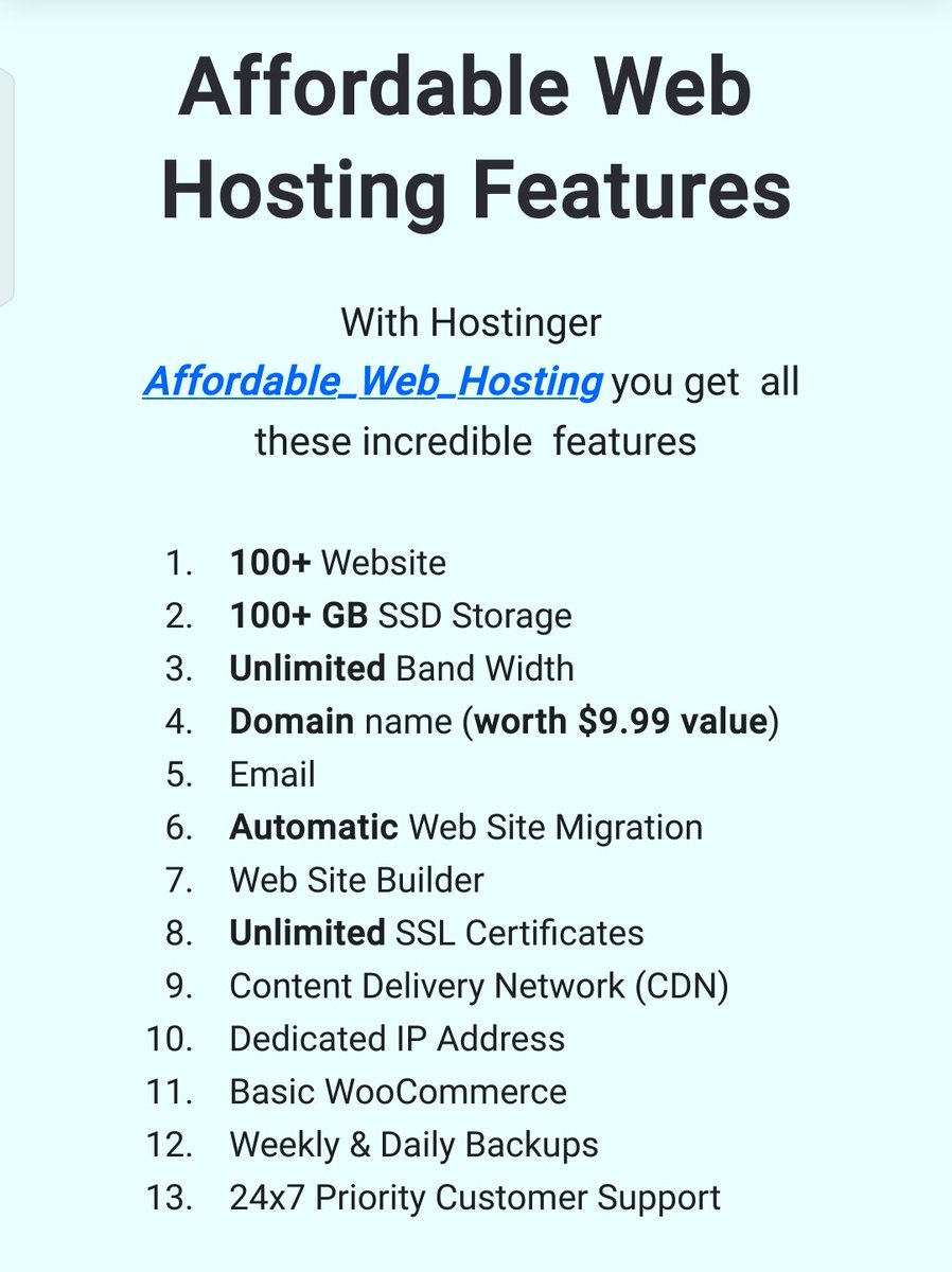 LiveClocks's tweet image. With Hostinger Affordable #Web_Hosting you get all these incredible features and much more.  I use it and I recommend it. cleanupmalware.com/affordable-web…