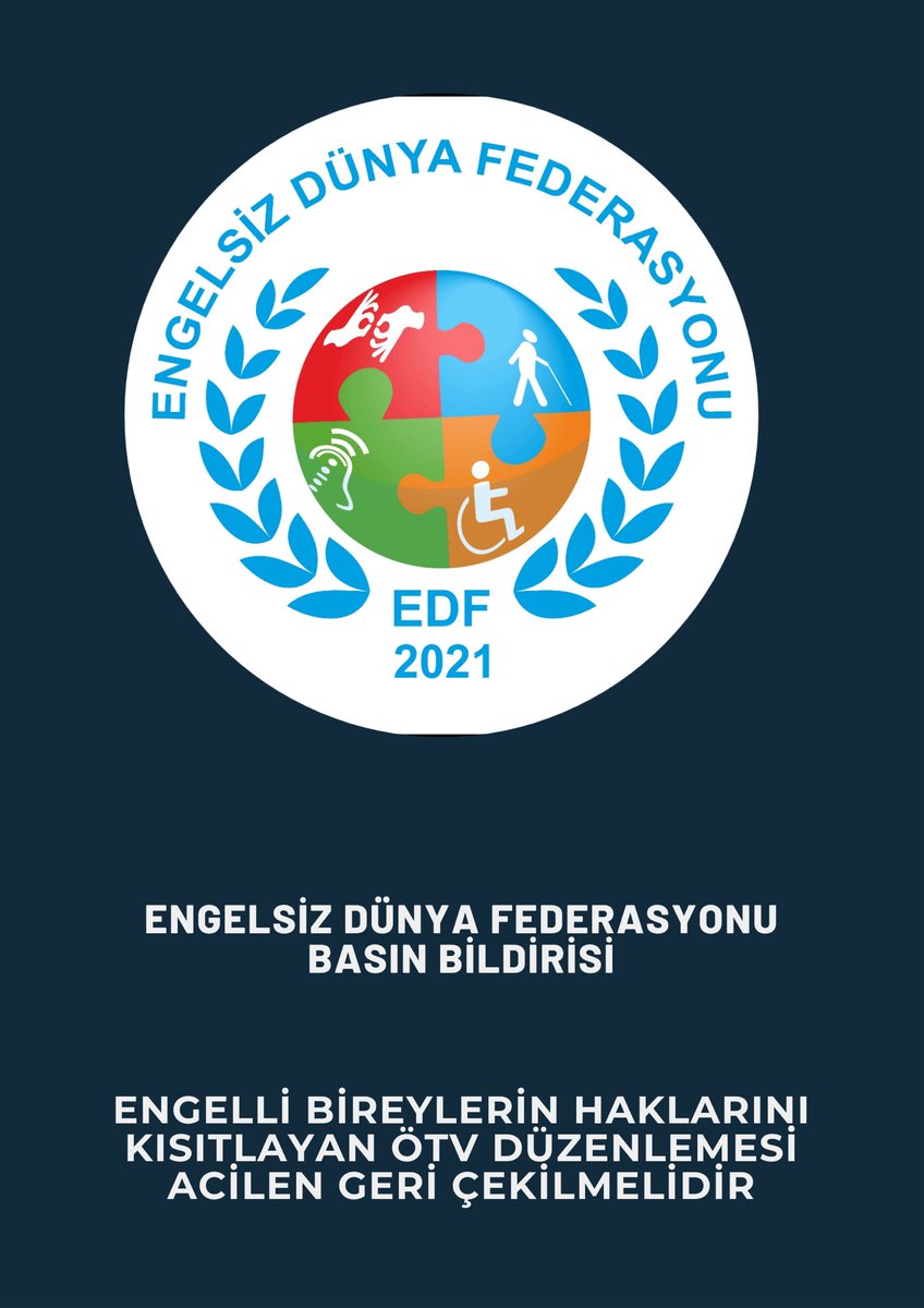 Serhat Gökpınar (@serhatgokpinarr) on Twitter photo Engelsiz Dünya Federasyonu Kamuoyu ve Basın Bildirisi
ENGELLİ BİREYLERİN HAKLARINI KISITLAYAN ÖTV DÜZENLEMESİ ACİLEN GERİ ÇEKİLMELİDİR!
👇👇 👇👇👇
engelsizdunyafed.org.tr/blog-icerik/en… #aracımadokunma
<a href="/RTErdogan/">Recep Tayyip Erdoğan</a> <a href="/dbdevletbahceli/">Devlet Bahçeli</a> <a href="/Akparti/">AK Parti</a> <a href="/engelsizbestepe/">Engelsiz Beştepe</a> <a href="/tcailesosyal/">T.C. Aile ve Sosyal Hizmetler Bakanlığı</a> <a href="/MHP_Bilgi/">MHP</a> <a href="/TBMMresmi/">TBMM</a> Engelsiz Dünya Federasyonu Kamuoyu ve Basın Bildirisi
ENGELLİ BİREYLERİN HAKLARINI KISITLAYAN ÖTV DÜZENLEMESİ ACİLEN GERİ ÇEKİLMELİDİR!
👇👇 👇👇👇
engelsizdunyafed.org.tr/blog-icerik/en… #aracımadokunma
<a href="/RTErdogan/">Recep Tayyip Erdoğan</a> <a href="/dbdevletbahceli/">Devlet Bahçeli</a> <a href="/Akparti/">AK Parti</a> <a href="/engelsizbestepe/">Engelsiz Beştepe</a> <a href="/tcailesosyal/">T.C. Aile ve Sosyal Hizmetler Bakanlığı</a> <a href="/MHP_Bilgi/">MHP</a> <a href="/TBMMresmi/">TBMM</a>