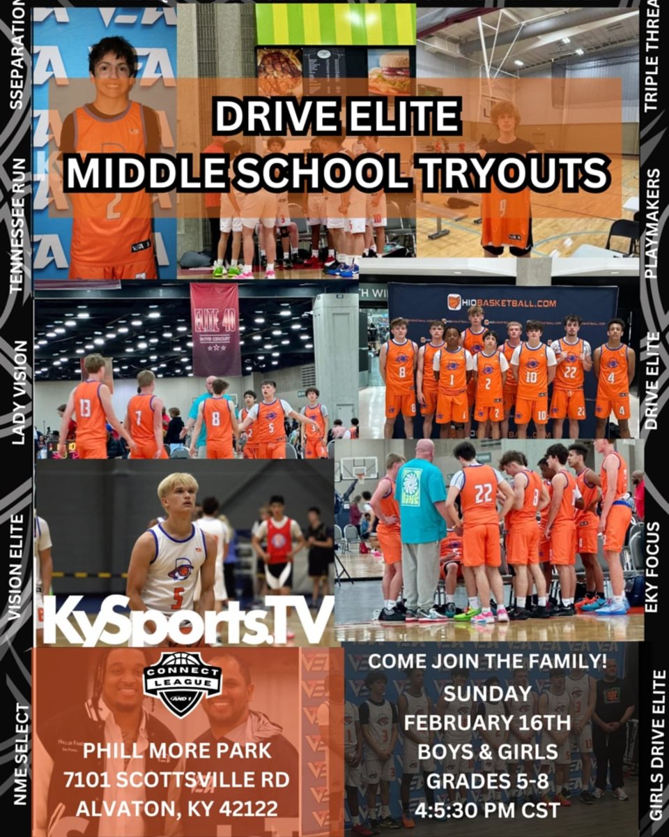 CKYVISION's tweet photo. It's that time of year again!
Middle School Club Basketball Tryouts 
Boys and Girls Grades 5-8

Central KY- February 9th
Southcentral KY- February 16th
Eastern KY- February 23rd

Register for Tryouts at https://t.co/h6SfpYlLCd https://t.co/HCdCQylLaX
