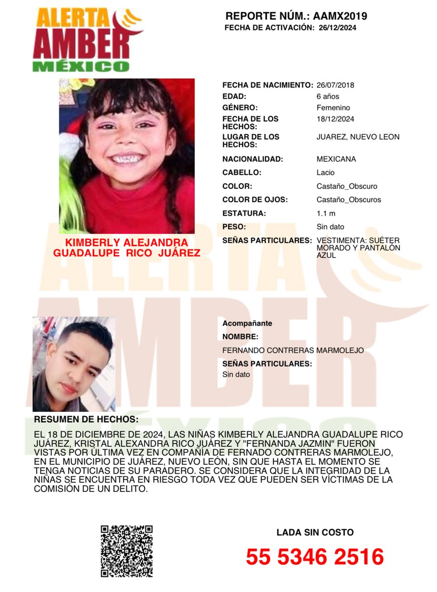 AAMBER_mx's tweet photo. #AlertaAMBER solicita su apoyo y RT para la búsqueda y localización de la niña KIMBERLY ALEJANDRA GUADALUPE RICO JUÁREZ de 6 años de edad. https://t.co/mPLFDKiqe8
