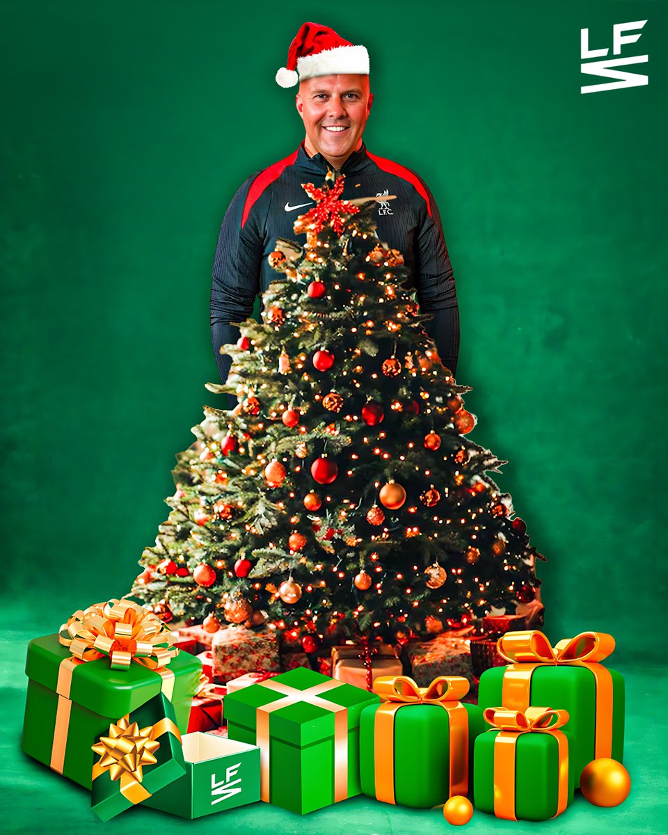 AppLastFan's tweet photo. Arne Slots Liverpool took the top of the tree this year ...

&amp; with his side being involved in the last game on Boxing Day they have say in whether the pot rolls over 

or the game continues for another week! 🔄

Merry Christmas for yesterday Everyone 🎅🏼🎁 https://t.co/KbAUd0uZyU