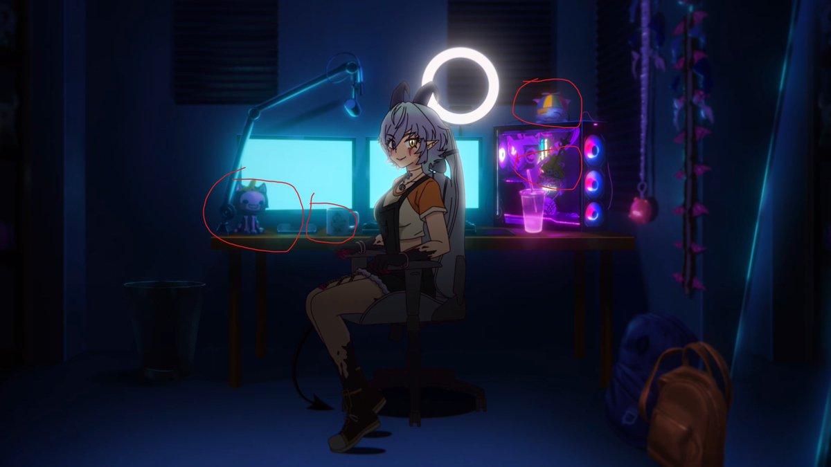 TheLarxa's tweet image. A few small easter eggs and stuff from my lore video!
- skull cat: Kounterkitty
- chicken mug: Bawkbasoup
- bonfire: Distortion2
- rainbow hat cat: Elajjaz