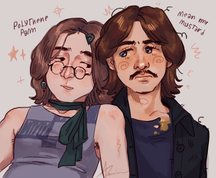 probando un estilo más simple

john y ringo pero son pam y mr mustard