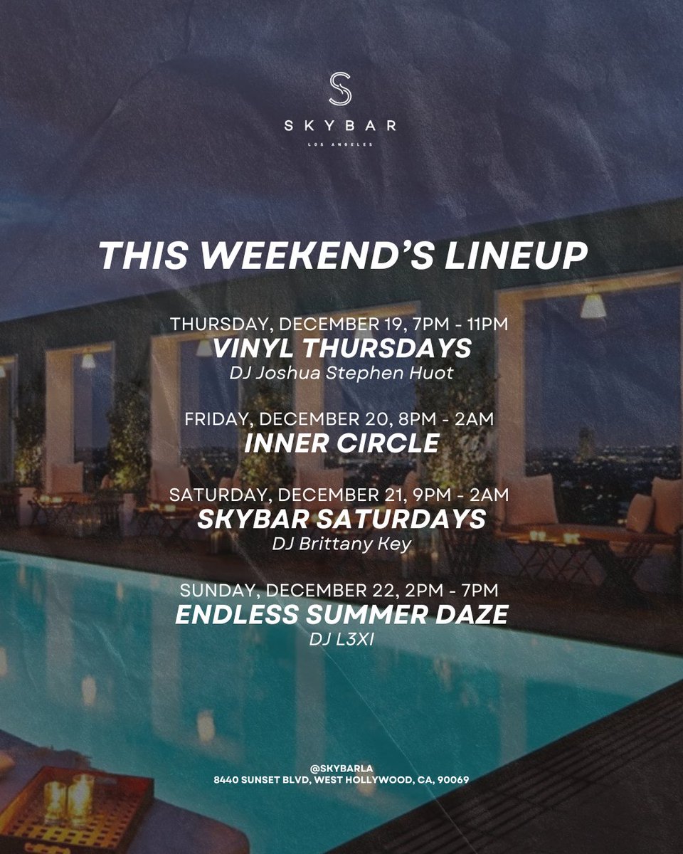 Weekends done right when you're here 🥂 Swipe for this weekend's lineup.