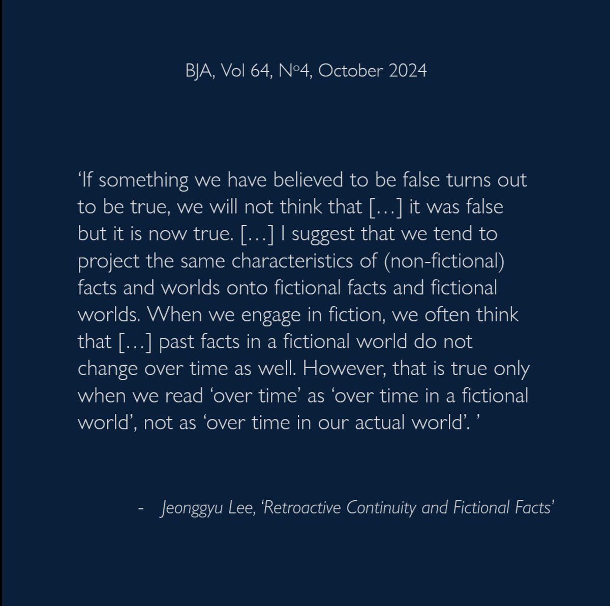 What's going on when a work of fiction is retconned? Some Yuletide reading for y'all. doi.org/10.1093/aesthj…