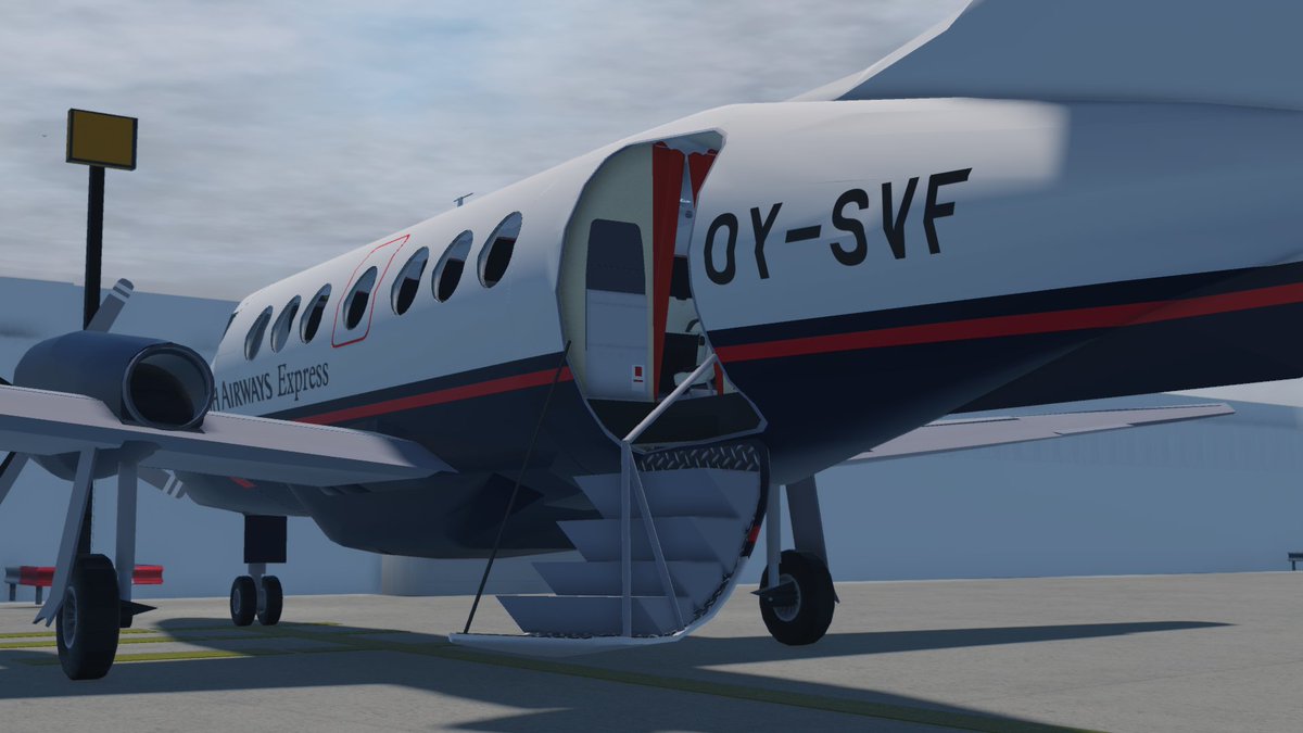 BAAllErarblx's tweet photo. A brand new aircraft brings in a Brand new franchise group.

Introducing the BAe Jetstream 32 being operated by our new Franchise group Sun-Air of Scandinavia.

#RobloxDevs #roaviation https://t.co/84kSEyxQnj