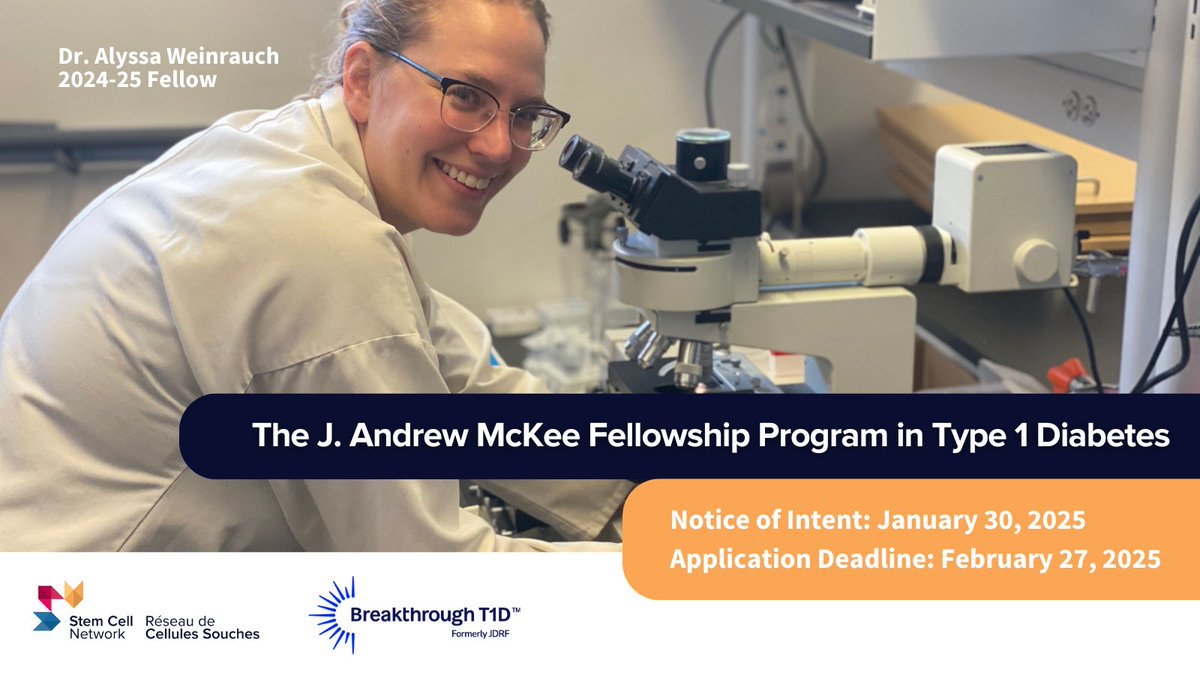 Stem Cell Network (@stemcellnetwork) on Twitter photo Ready to advance Type 1 Diabetes research?
The Andrew McKee Fellowship at <a href="/UBC/">University of British Columbia</a>'s <a href="/BreakthroughT1D/">Breakthrough T1D</a> Centre of Excellence is open for applications! All post-docs are invited to apply for this opportunity. 🌐
➡️ stemcellnetwork.ca/training/excha… Ready to advance Type 1 Diabetes research?
The Andrew McKee Fellowship at <a href="/UBC/">University of British Columbia</a>'s <a href="/BreakthroughT1D/">Breakthrough T1D</a> Centre of Excellence is open for applications! All post-docs are invited to apply for this opportunity. 🌐
➡️ stemcellnetwork.ca/training/excha…