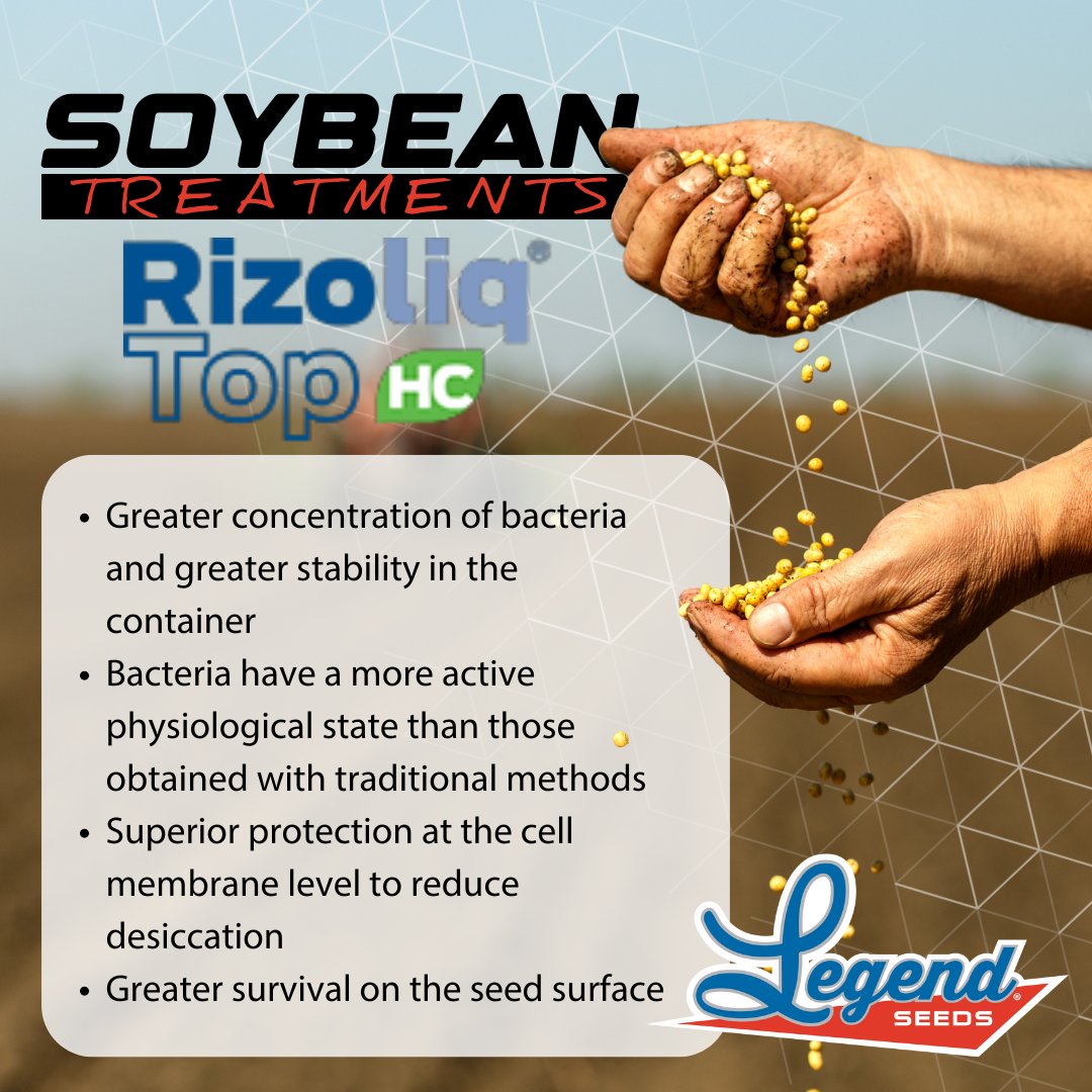 Unlock your seeds' full potential with Rizoliq Top HC, our advanced inoculant that maximizes your soybean's performance from day one! 🌱
Ready to optimize your soybean yields? Visit legendseeds.net/products/seed-… or reach out to your local #LegendSeeds Representative to learn more.