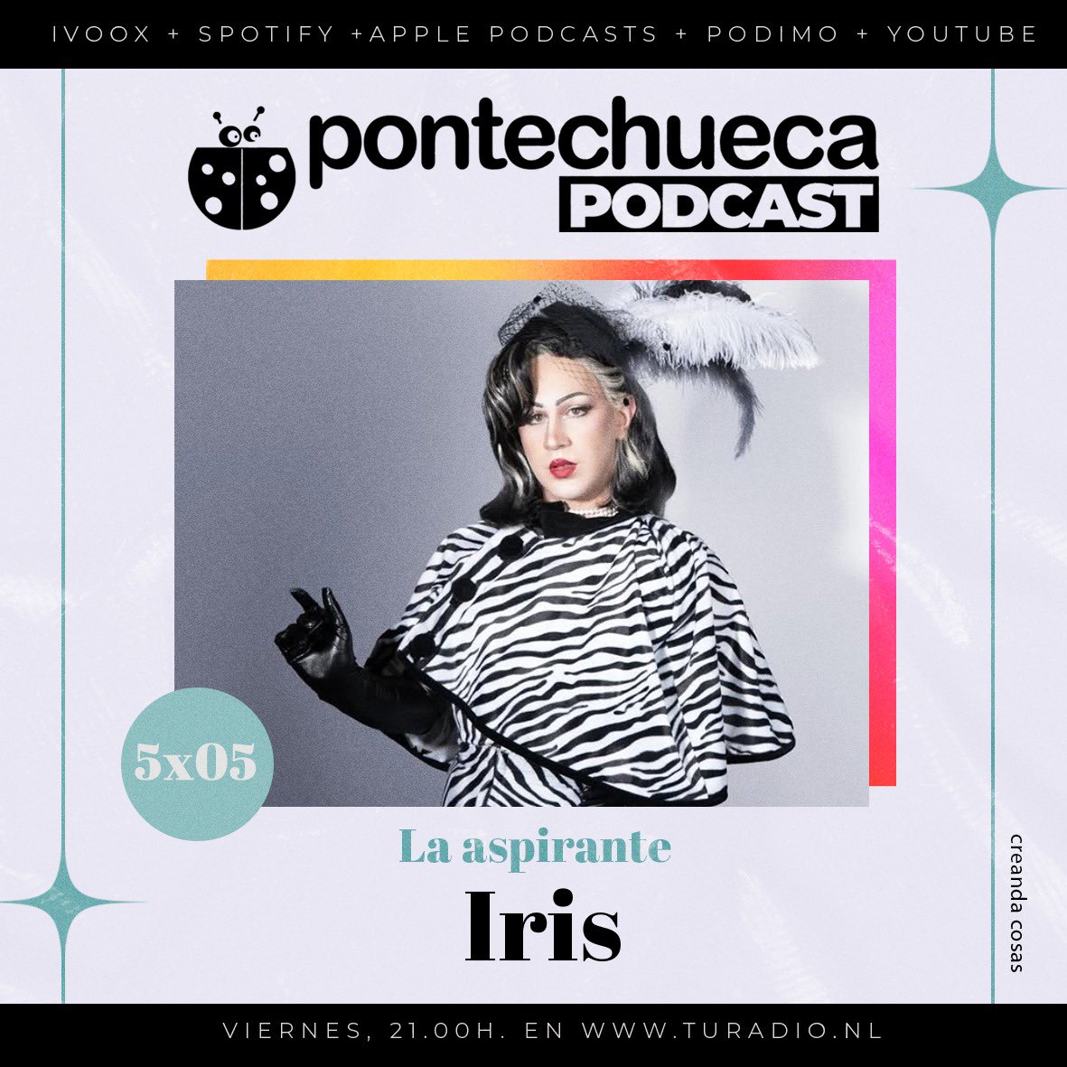 Y como <a href="/MrCaffeinomano/">MrCaffeinomano</a> nos abandona pa irse a su pueblo, vuelve como el turrón, la estrella del momento <a href="/frannovesoyyo/">fran nove</a> (pero solo deeee tarde) y como cuarta silla, una artistaza que ya tenéis que ir conociendo. La gran Iris!
Busca tu plataforma favorita 

qrco.de/bdhdDY