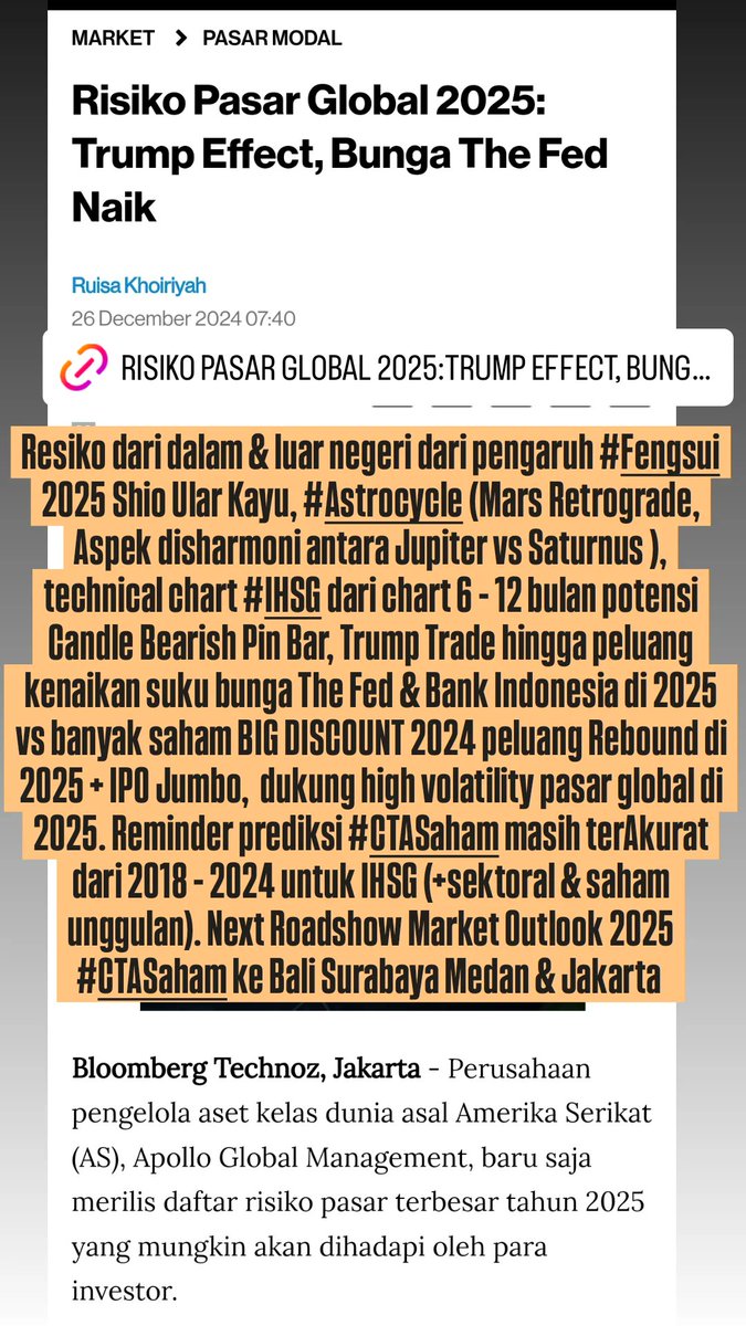 andri_zakarias's tweet photo. View #IHSG #SAHAM #BBCA #BBRI #BBNI #BMRI #BREN #BRPT #AADI #ADRO #AMRT #DAAZ #JSMR #MAPI #PGAS #RAJA #SSIA #TLKM #Astrocycle #Crypto #BTC #ETH #BGBโฏ #DOGE #PEPE #SOL #PENGU #OKB #MSTR #TECHNOLOGY
#CTASaham
#CTAGoldcrypto
#IDX
#Trading
#astrocyclectasaham
#Elliottwavectasaham https://t.co/jVXLd6J8w0