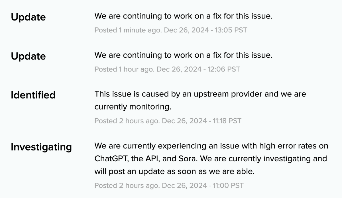 TechbytesAfrica's tweet image. ChatGPT and SORA currently down for many worldwide #ChatGPTdown #Soradown