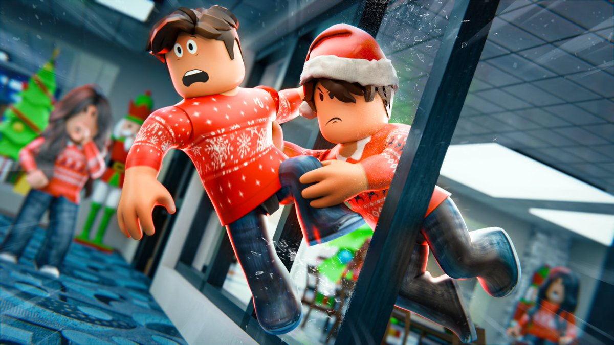 lightsteals's tweet image. A Christmas thumbnail I did for Fight in a School 

Likes and retweets are always appreciated!

#ROBLOX #RobloxGFX #robloxart #RobloxDev