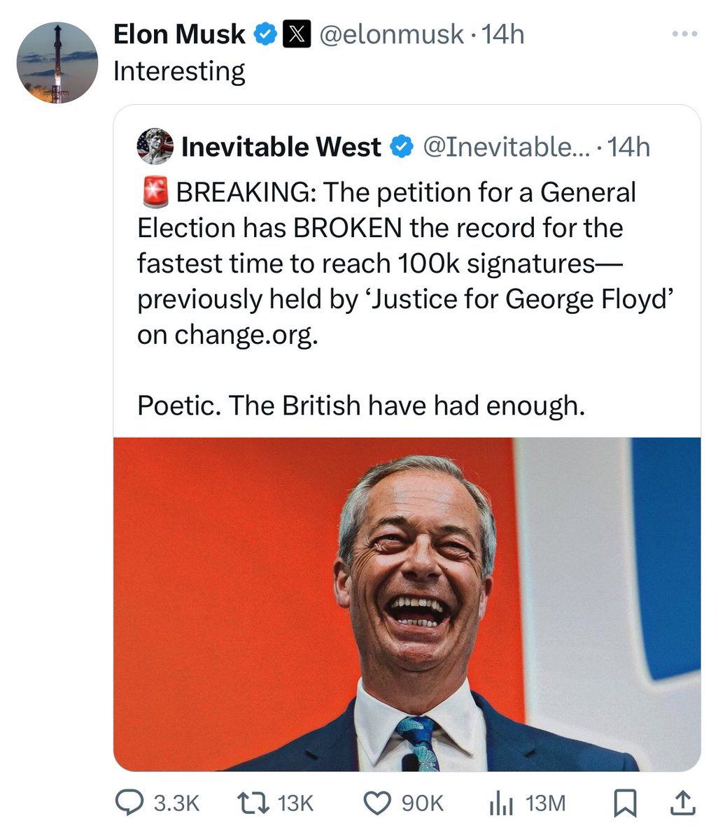 nickreeves9876's tweet photo. InevitableWest is a Russian propaganda account. Of course, it supports Farage and is promoted by Musk. Please check for what such accounts say about Ukraine. That way, you get to see the full extent of Russian interference in our politics. https://t.co/y1DImcd4iV