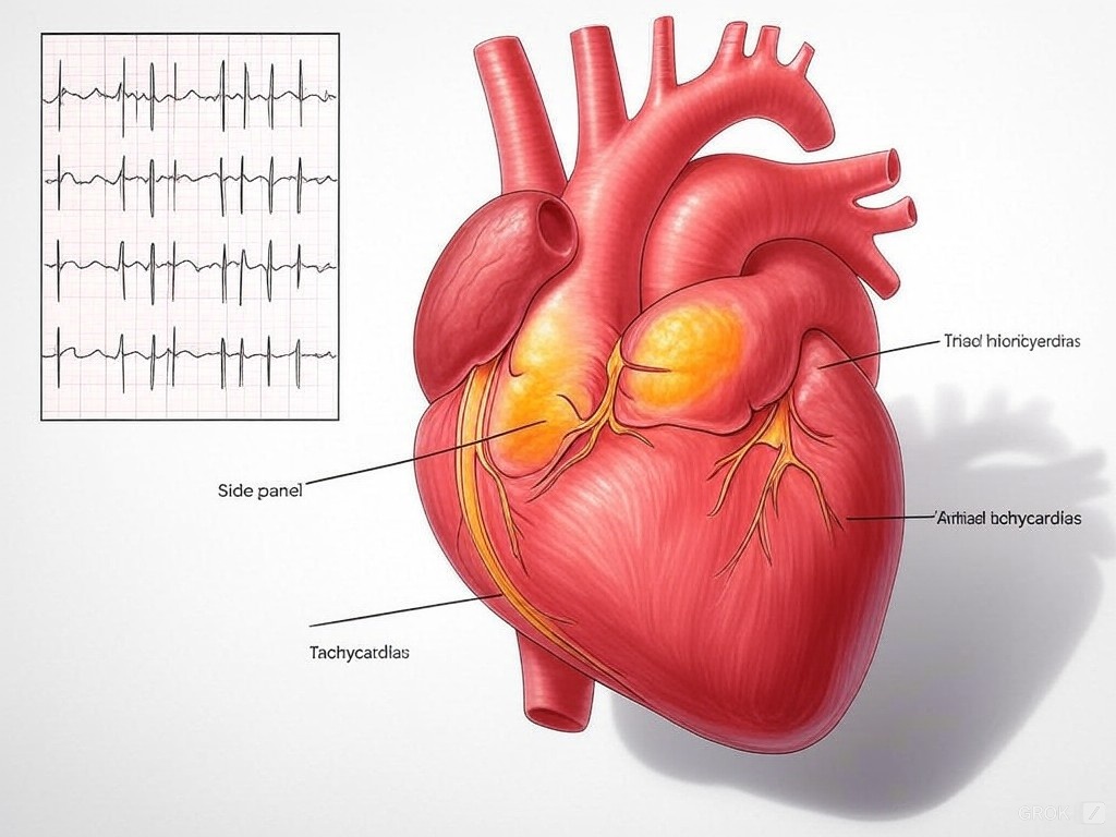 Thread on location of Atrial Tachycardia focus origin!

Step 1. Identify which atrium gives origin to the stimulus.  To do this, simply look for + P waves in V1 with - or iso in avL.
This locates a left atrium focus, if negative then it is a right atrium focus...
